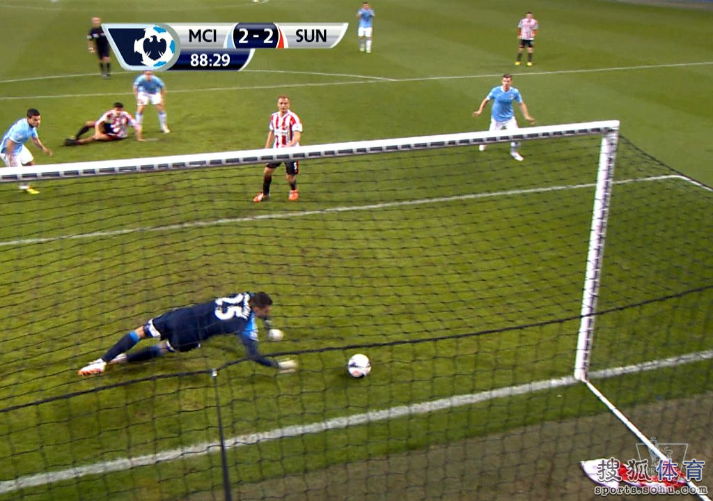 看枪手如何救曼城一命 门将黄油手堪比格林(图