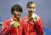 北京时间2016年8月8日，里约奥运会跳水女子双人3米板决赛中，吴敏霞、施廷懋成功卫冕。