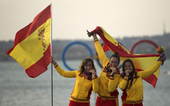 北京时间8月11日，2012年伦敦奥运会帆船帆板项目在韦茅斯-波特兰港进行到收官日，西班牙多明戈斯/...