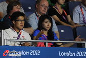2012年8月7日，2012年伦敦奥运会乒乓球男团半决赛，中国vs德国，郭晶晶、霍启刚观战。更多奥运...