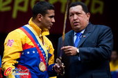 2012年8月8日，2012年伦敦奥运会，委内瑞拉总统查韦斯接见男子重剑个人赛决赛冠军利马多。
更...