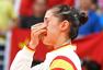 高清图：羽毛球女单马林夺金 颁奖礼上激动落泪