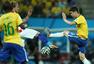 高清图：世界杯巴西战克罗地亚 内马尔庆祝进球