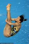 2010年11月26日，广州，2010年广州亚运会跳水女子3米板决赛，何姿夺冠，施廷懋银牌。